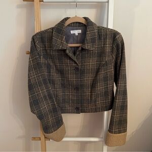 Cropped Plaid Jacket
